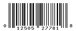 UPC barcode number 012505277818