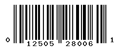 UPC barcode number 012505280061