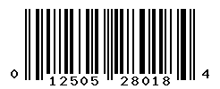 UPC barcode number 012505280184