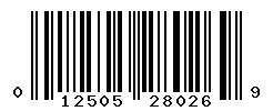 UPC barcode number 012505280269