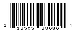 UPC barcode number 012505280801