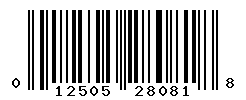 UPC barcode number 012505280818