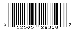 UPC barcode number 012505283567