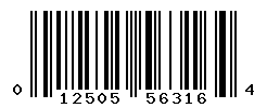 UPC barcode number 012505563164