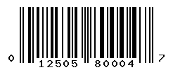 UPC barcode number 012505800047