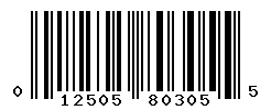 UPC barcode number 012505803055