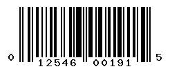 UPC barcode number 012546001915