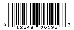 UPC barcode number 012546001953