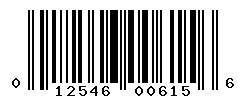 UPC barcode number 012546006156