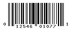 UPC barcode number 012546010771