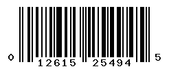 UPC barcode number 012615254945