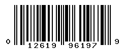 UPC barcode number 012619961979