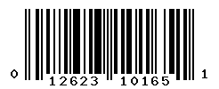 UPC barcode number 012623101651