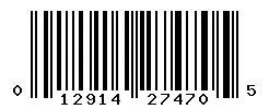 UPC barcode 012914274705