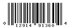 UPC barcode number 012914913604