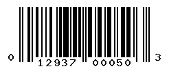 UPC barcode 012937000503