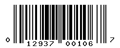 UPC barcode 012937001067