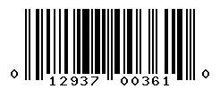 UPC barcode 012937003610