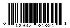 UPC barcode number 012937010311