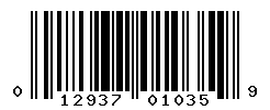 UPC barcode number 012937010359