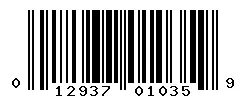 UPC barcode 012937010359