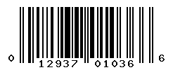 UPC barcode number 012937010366