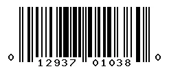 UPC 012937010380 barcode image