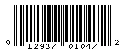 UPC barcode 012937010472