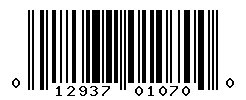 UPC barcode 012937010700
