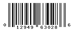 UPC barcode number 012949630286