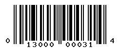 UPC barcode 013000000314