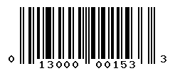 UPC barcode number 013000001533