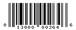 UPC barcode number 013000002646