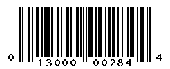 UPC barcode number 013000002844