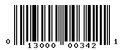 UPC barcode number 013000003421