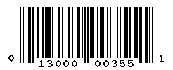 UPC barcode number 013000003551