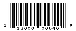 UPC barcode number 013000006408