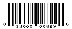 UPC barcode number 013000006996