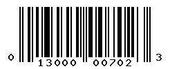 UPC barcode number 013000007023