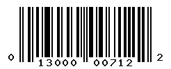 UPC barcode number 013000007122