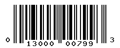 UPC barcode number 013000007993