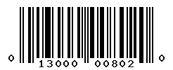 UPC barcode number 013000008020