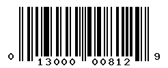 UPC barcode number 013000008129