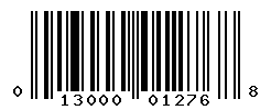 UPC barcode number 013000012768