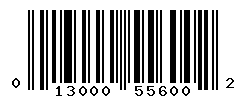 UPC barcode number 013000556002