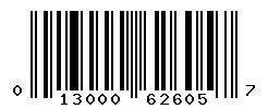 UPC barcode number 013000626057