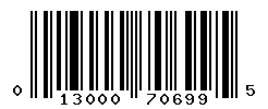 UPC barcode number 013000706995