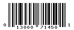 UPC barcode 013000714501