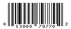 UPC barcode number 013000797702