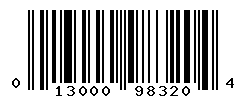 UPC barcode number 013000983204